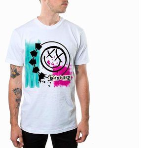 Blink-182 Bright Smiley Logo alternative rock Official T-Shirt L NWT